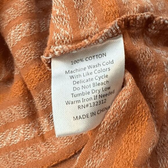 Howler Bros Men's Geometric Snap Up Polo Shirt Orange White Size Medium - Picture 4 of 9